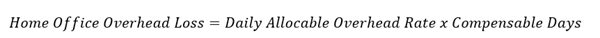 Formula to Determine the estimated home office overhead loss during the compensable delay