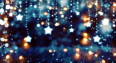 Illustration of twinkle lights and stars