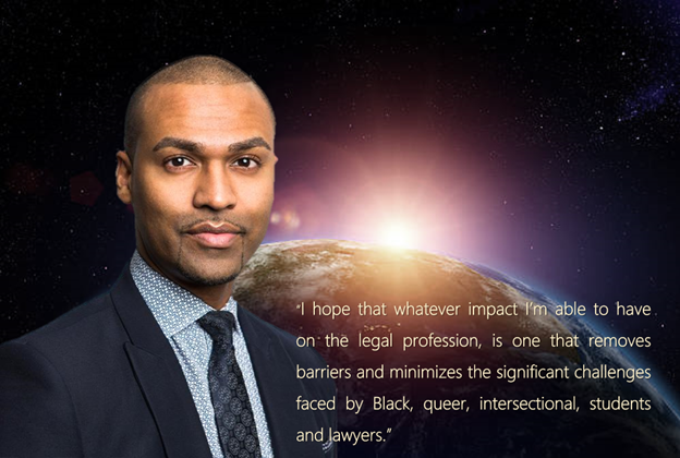 photo of David Alli situated above the Earth with a glowing sun on its horizon, next to an inspirational quote